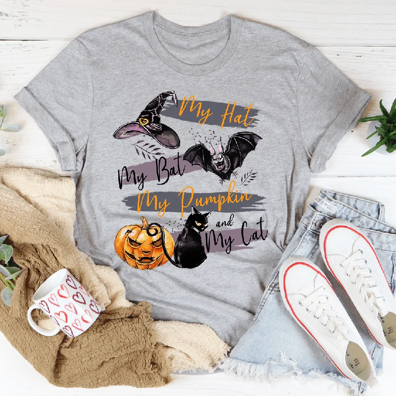 My Hat My Bat My Pumpkin And My Cat Tee