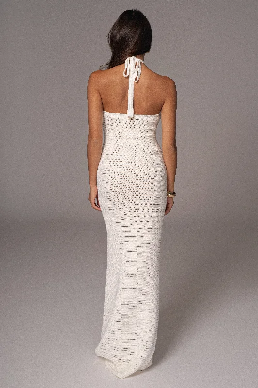 Ivory Overseas Halter Maxi Dress