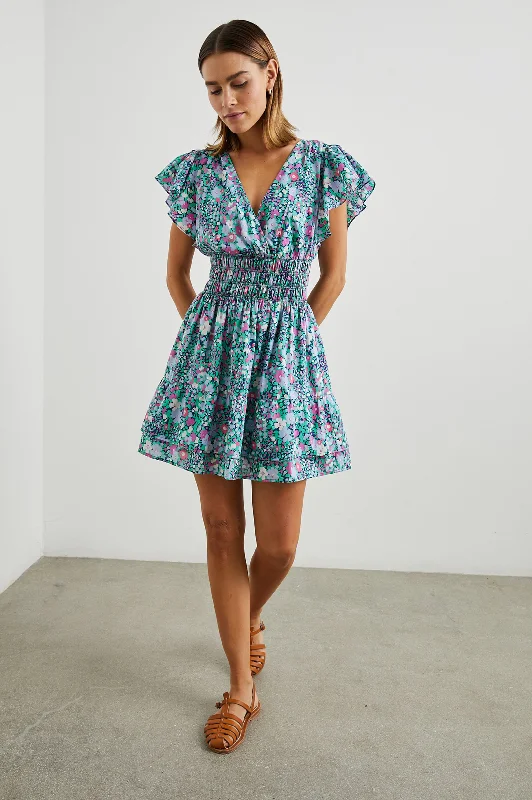 KIMORA DRESS - NAVY LEILANI FLORAL