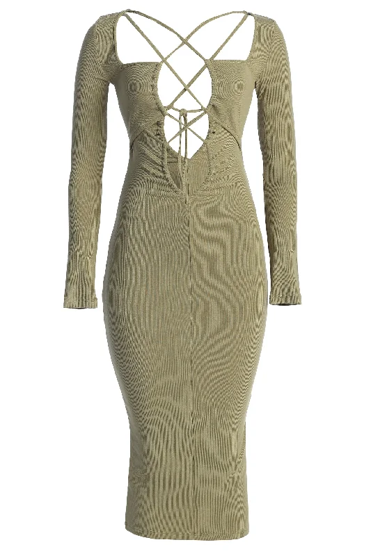 Olive Mesmerize Midi Dress