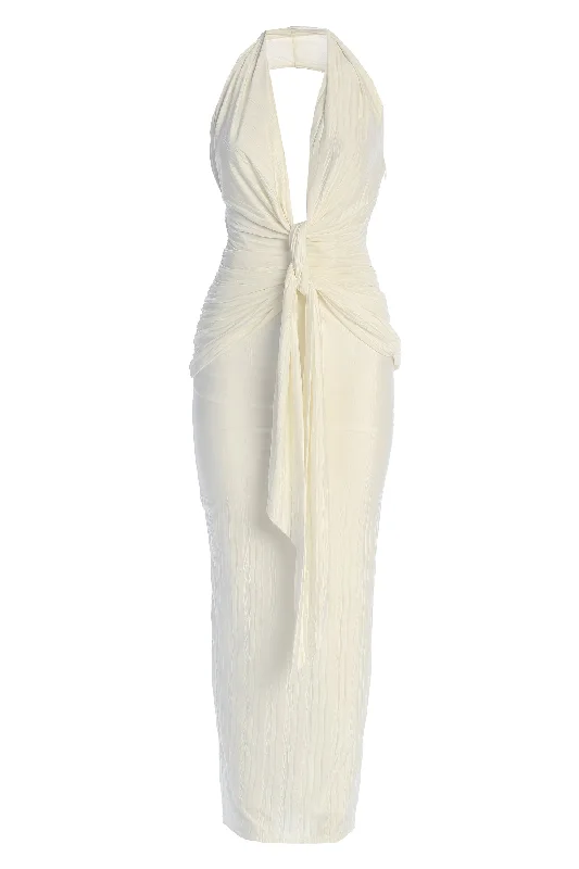 White Under The Moonlight Drape Dress