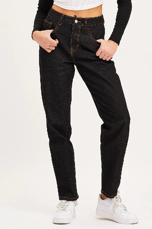 Black Mom Jeans High Rise