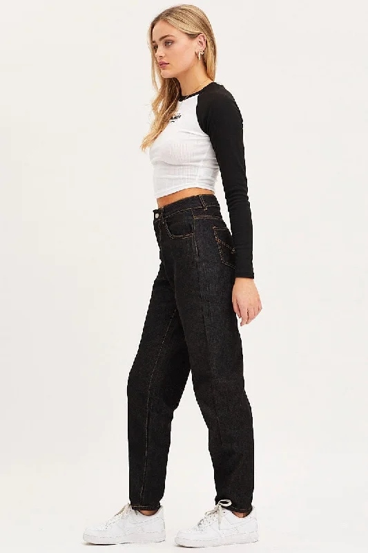 Black Mom Jeans High Rise