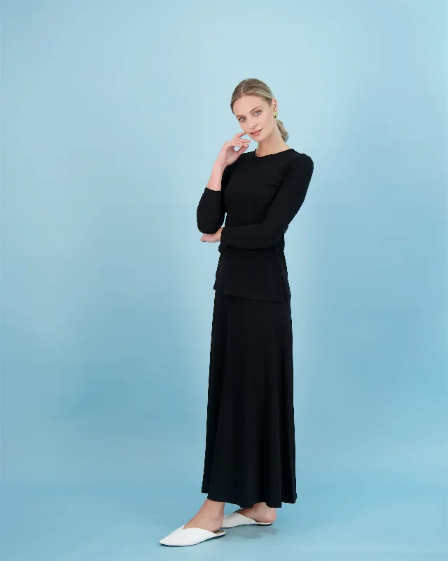 Bliss Circle Maxi Ribbed 37' Black