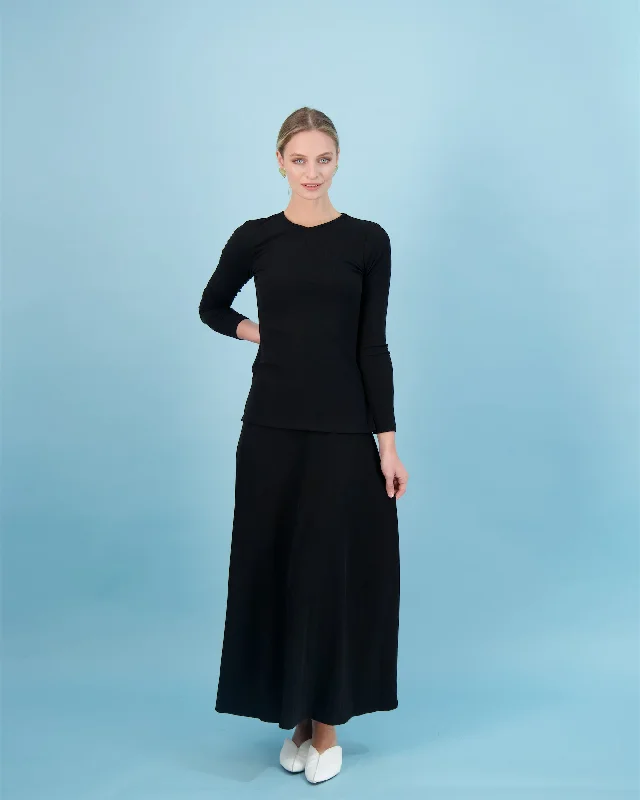 Bliss Circle Maxi Ribbed 37' Black