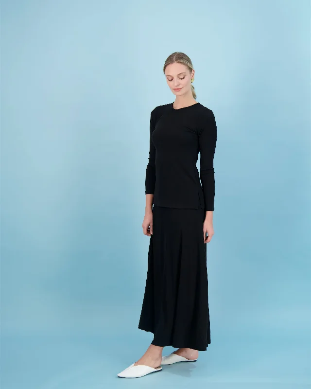 Bliss Circle Maxi Ribbed 37' Black