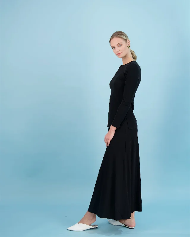 Bliss Circle Maxi Ribbed 37' Black