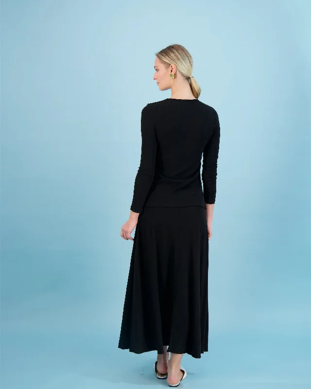 Bliss Circle Maxi Ribbed 37' Black