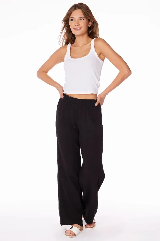 Bobi Smocked Waist Wide Leg Pants