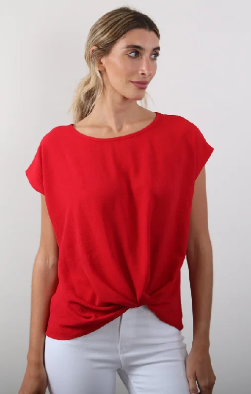 Bottom Twist Textured Top