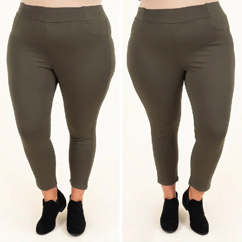 Business Lady Pants, Olive