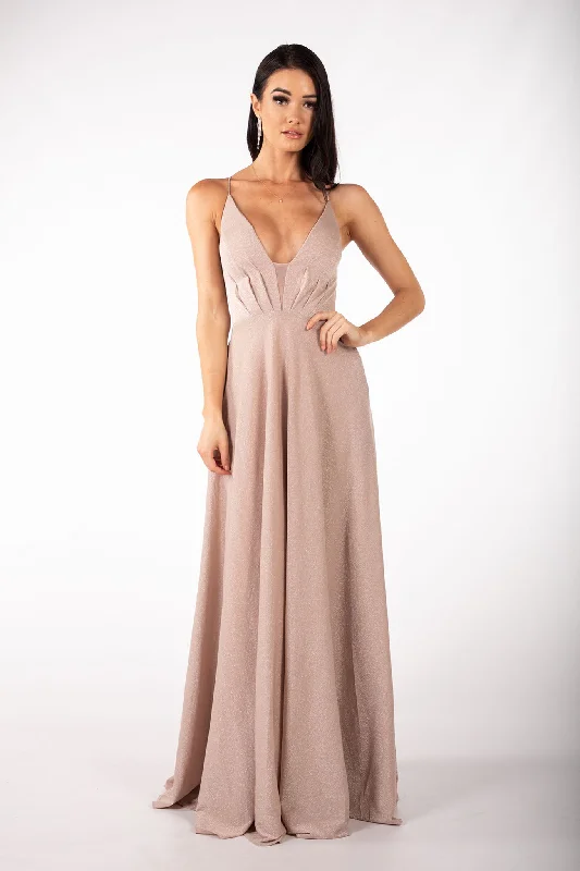 Charmaine Dress - Shimmer Nude (XS - Clearance Sale)