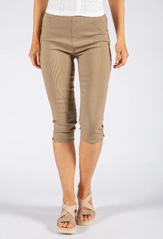 Cropped Pull On Trousers