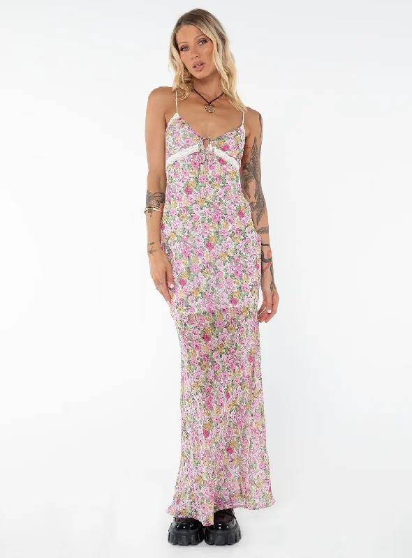 Emily Maxi Dress Pink Floral Tall