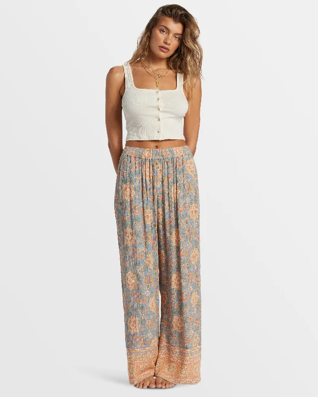 Follow Me 2 Elastic Waist Pants - Western Sky