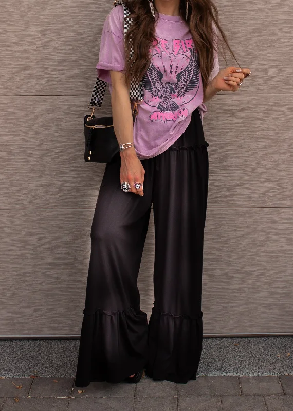 Free Spirit Ruffled High Waist Wide Leg Pants