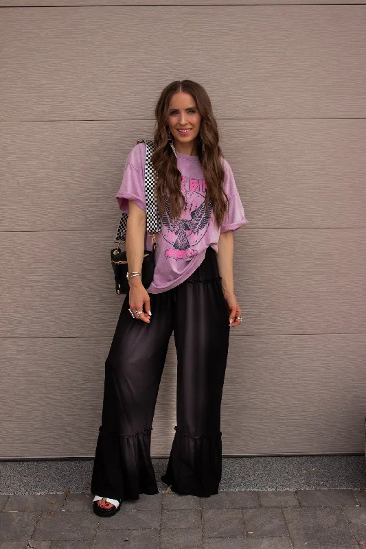 Free Spirit Ruffled High Waist Wide Leg Pants