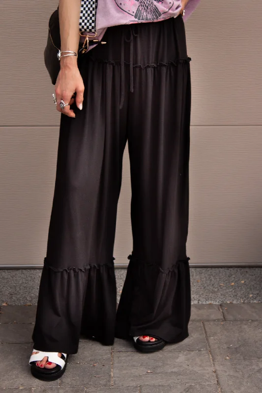 Free Spirit Ruffled High Waist Wide Leg Pants