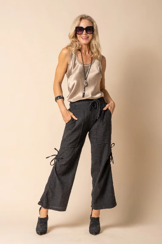 Hugo Linen Blend Pant in Onyx