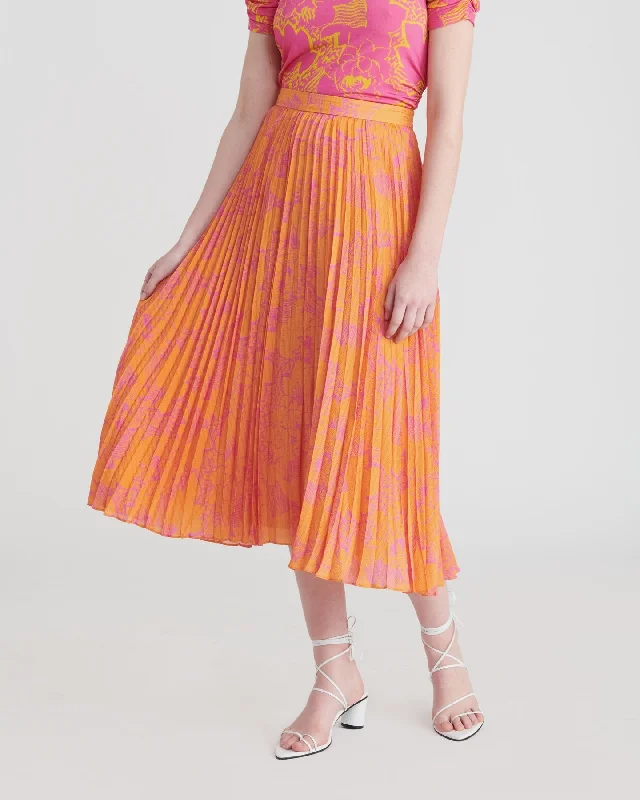 Jeana Skirt (Ikat Flower Orange)