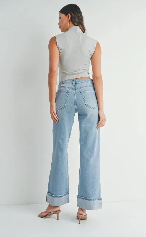 JBD Cuffed Palazzo Jeans