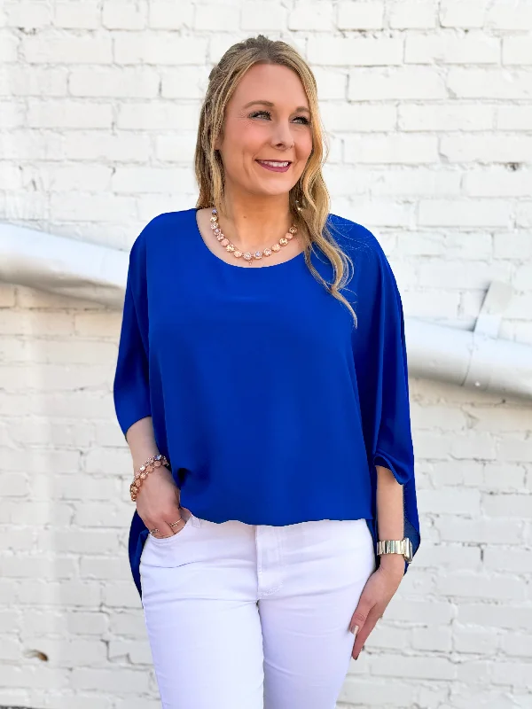 Karen Kane: Blouson Scarf Top in Blue 1L25414