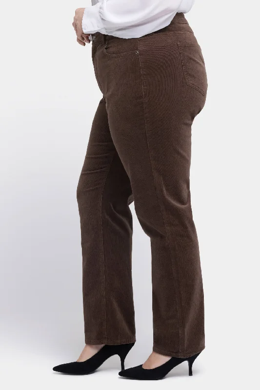 Marilyn Straight Pants In Plus Size - Coffee Bean