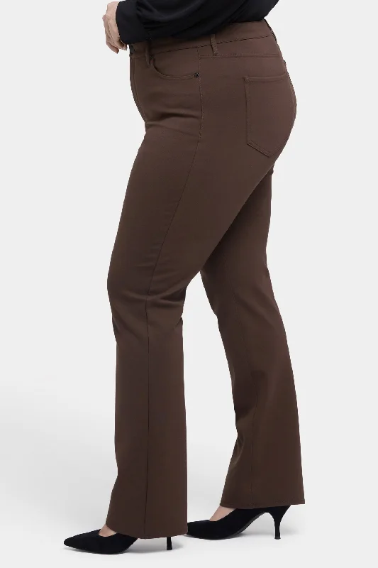 Marilyn Straight Pants In Plus Size - Coffee Bean