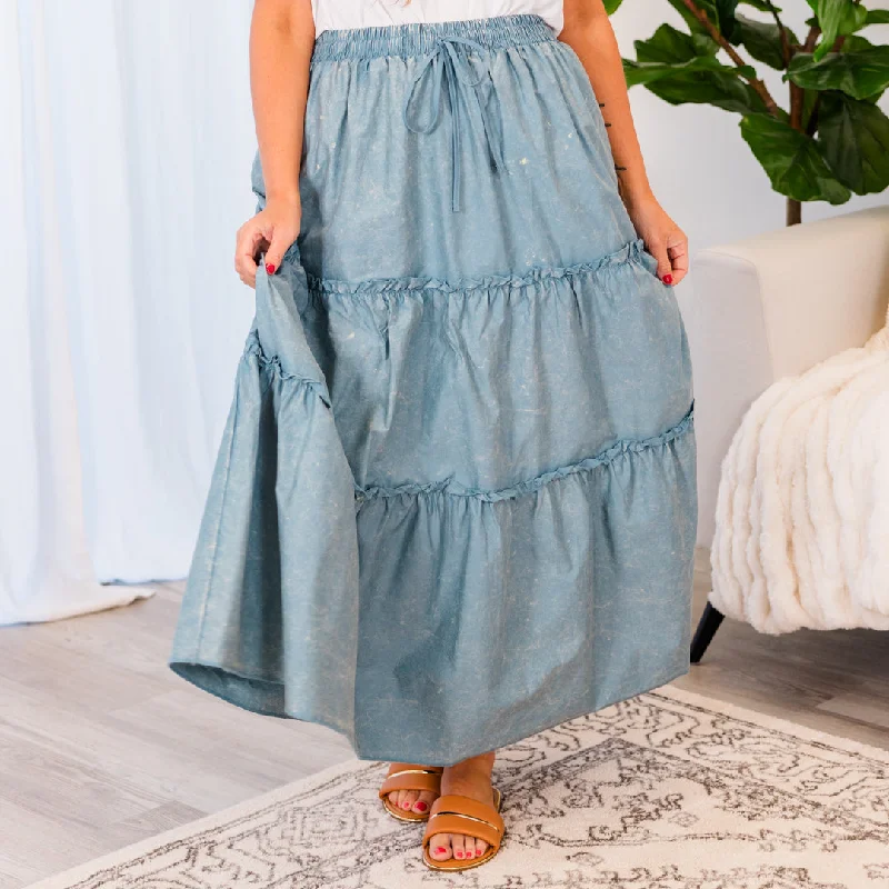 My Kind Of Girl Skirt, Blue Grey