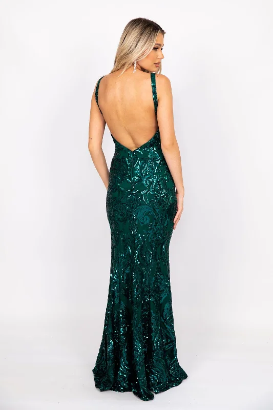 Seraphine Sequin Gown - Emerald