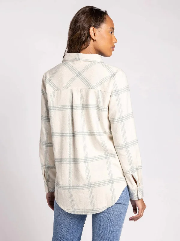 Thread & Supply: Gracelyn Shirt in Cream Aqua Mist Plaid