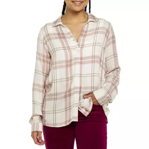 Thread & Supply: Rumi Shirt in Washed Mauve Tan Plaid