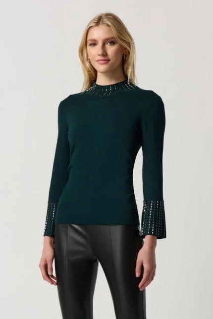 Joseph Ribkoff: Alpine Green Embellished Sweater