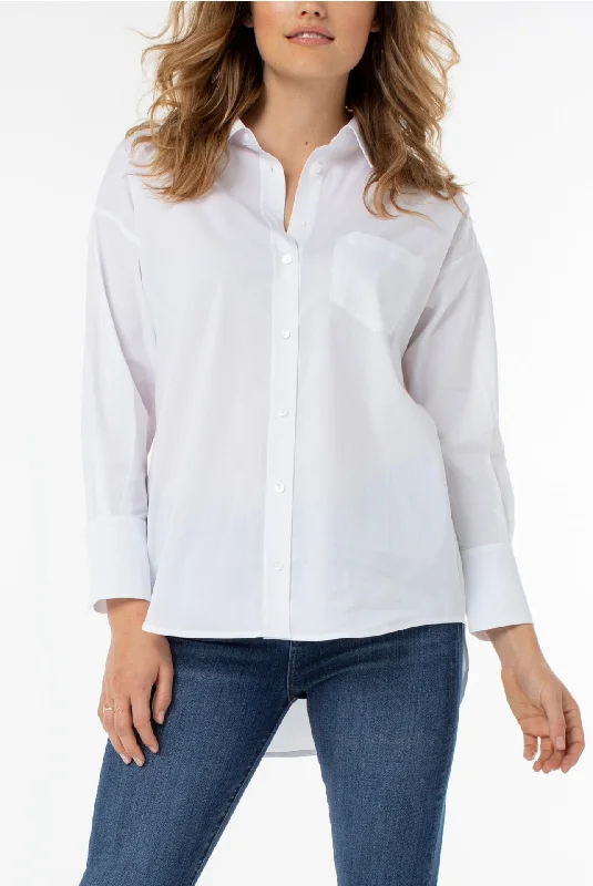 Liverpool:Oversized Classic White Button-Down