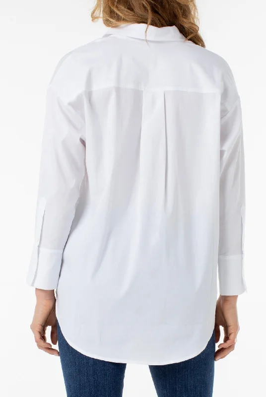 Liverpool:Oversized Classic White Button-Down