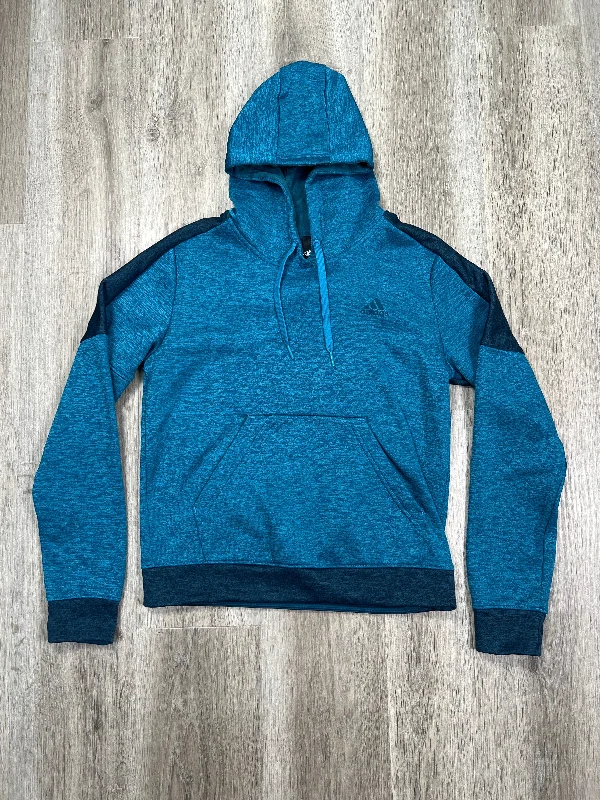 Athletic Sweatshirt Hoodie By Adidas In Teal, Size: Xs