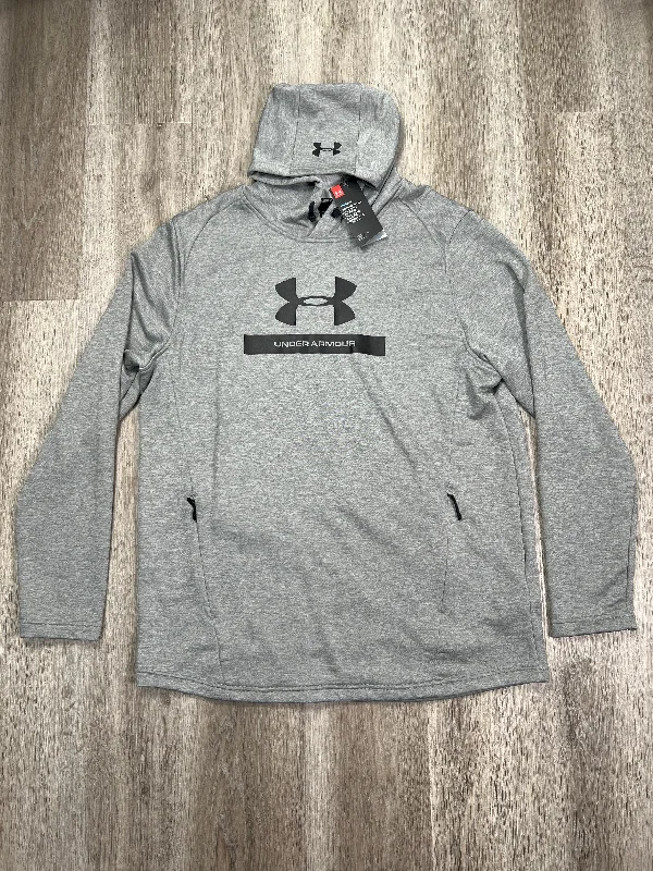 Athletic Sweatshirt Hoodie By Under Armour In Black & Grey, Size: Xl