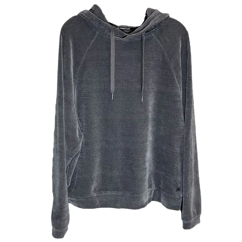 Sweatshirt Hoodie By Andrew Marc In Grey, Size: Xl