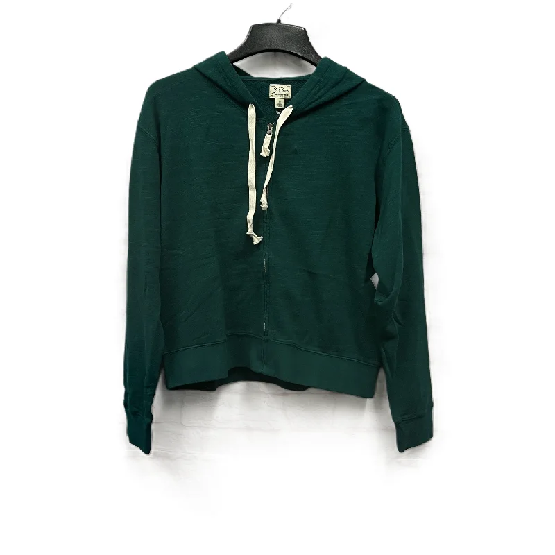 Sweatshirt Hoodie By J. Crew In Green, Size: L