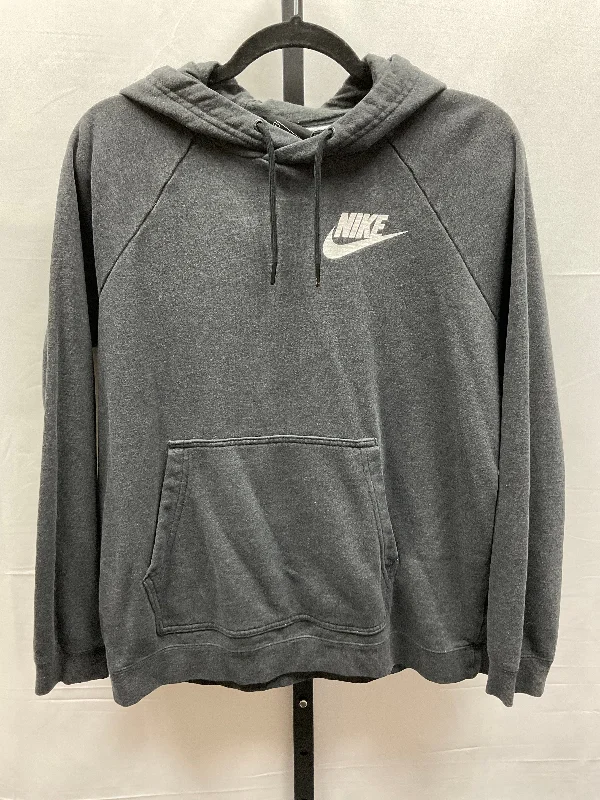 Sweatshirt Hoodie By Nike Apparel In Grey, Size: M