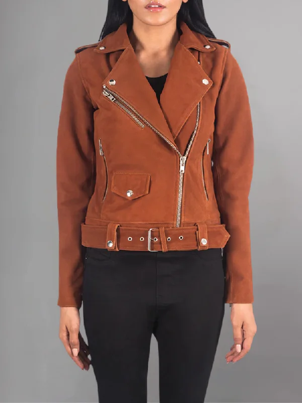 Alison Brown Suede Biker Jacket