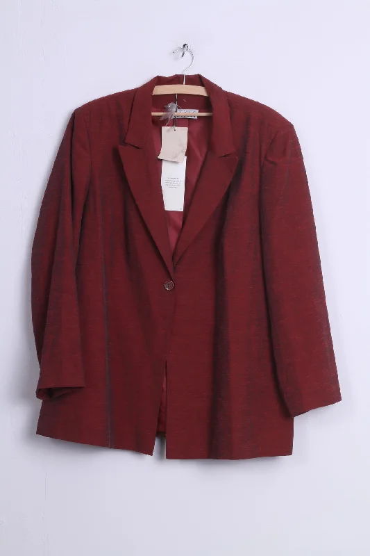 New STYLE Unlimited Womens 24 XXL Jacket Red ViscoseVintage Blazer