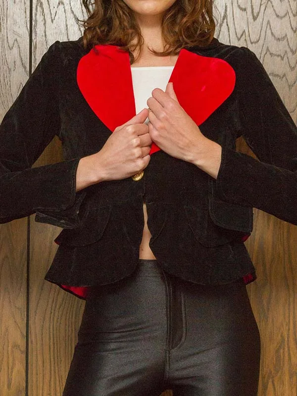 Red Heart Black Wool Blazer