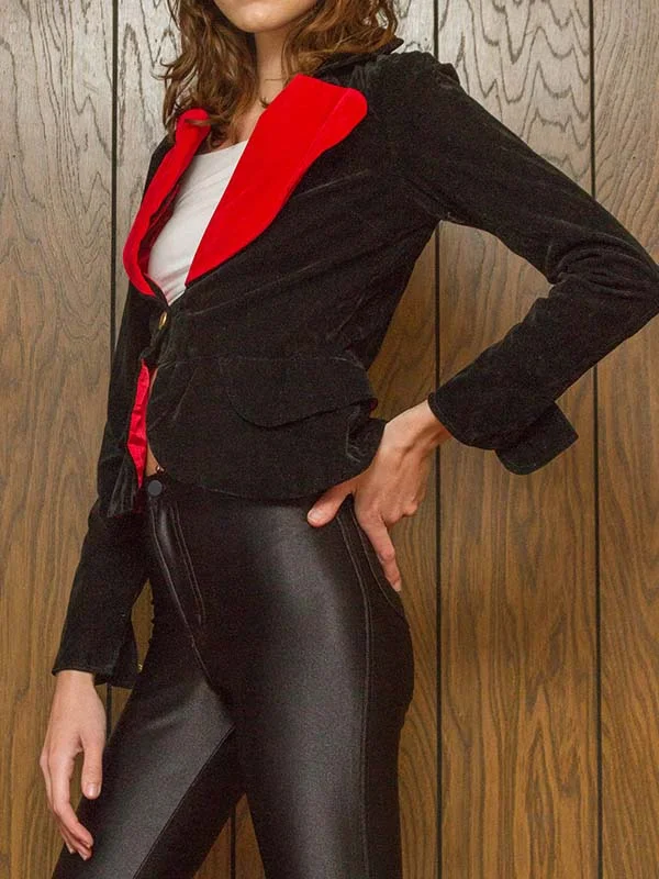 Red Heart Black Wool Blazer