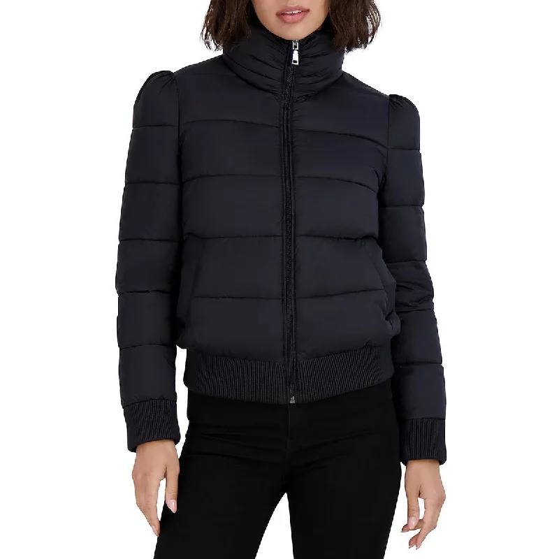 Tahari Womens Quilted Long Sleeves Puffer Jacket