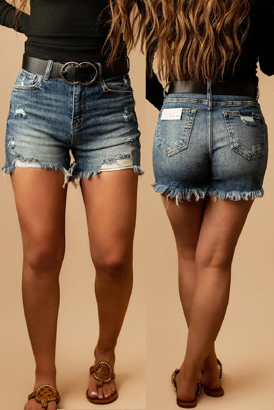 Zara High-Rise Distressed Denim Shorts | FINAL SALE