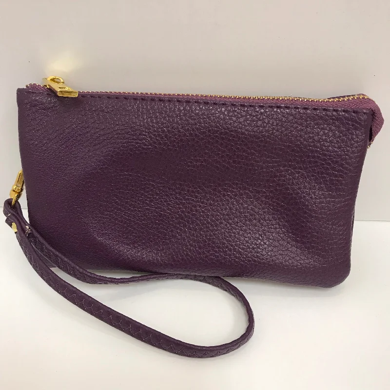 Brittney Wristlet Clutch Purple Vegan Leather Handbags