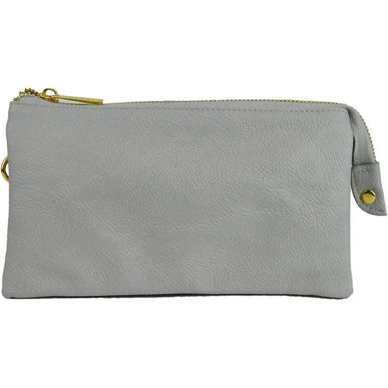 Claire Crossbody Wristlet Clutch Light Gray Handbags