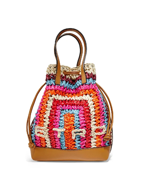 Giolla Raffia Bucket Handbag