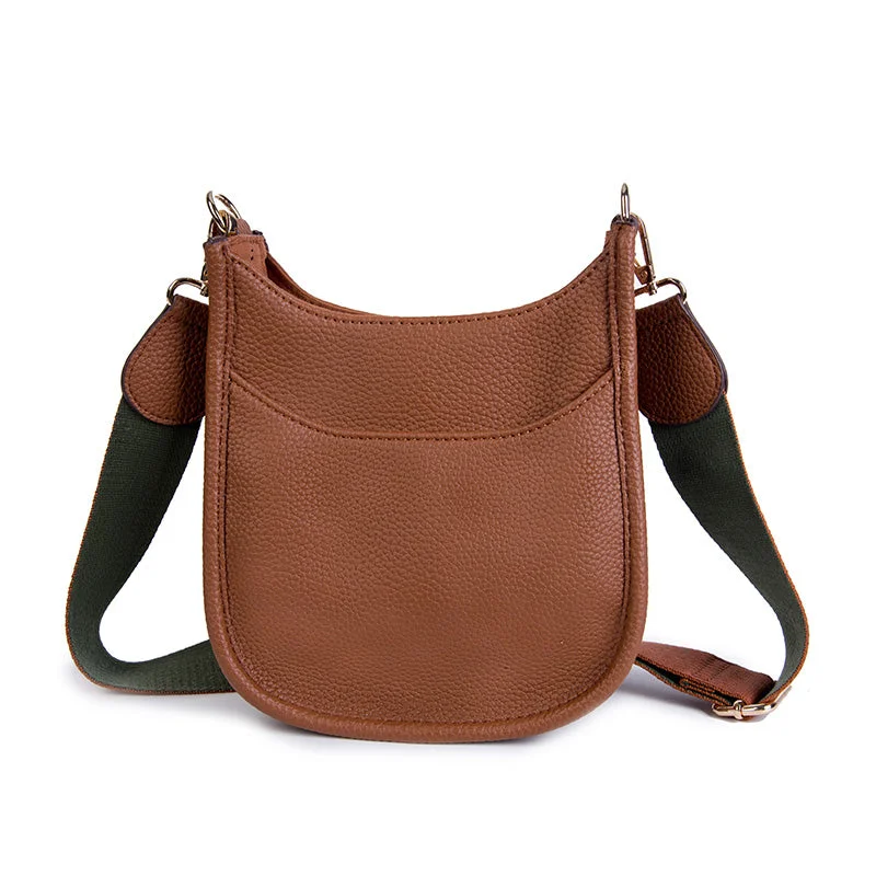 Messenger Handbag Large Camel Crossbody Vegan Leather